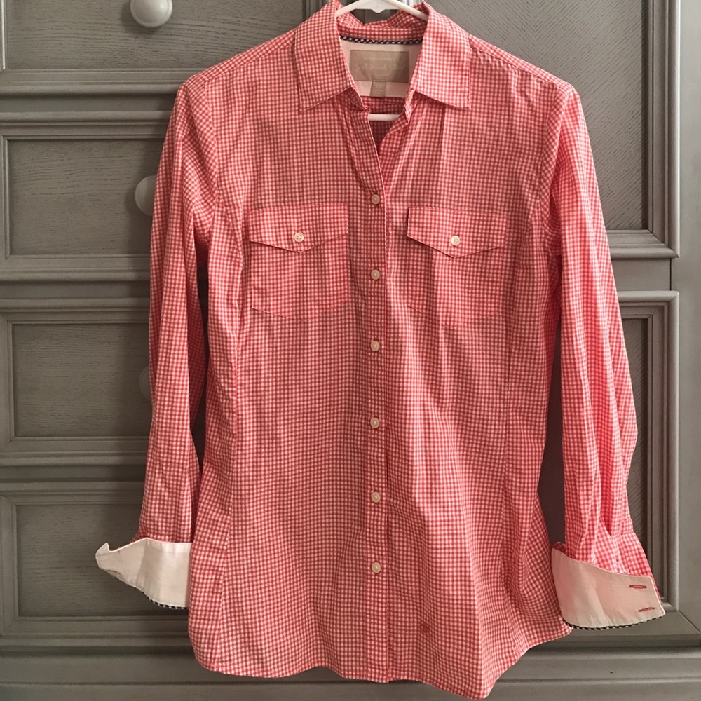 Banana Republic red gingham button down