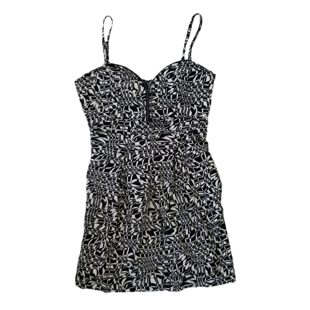 Zara TRF Black & White Zipper Detail Sundress