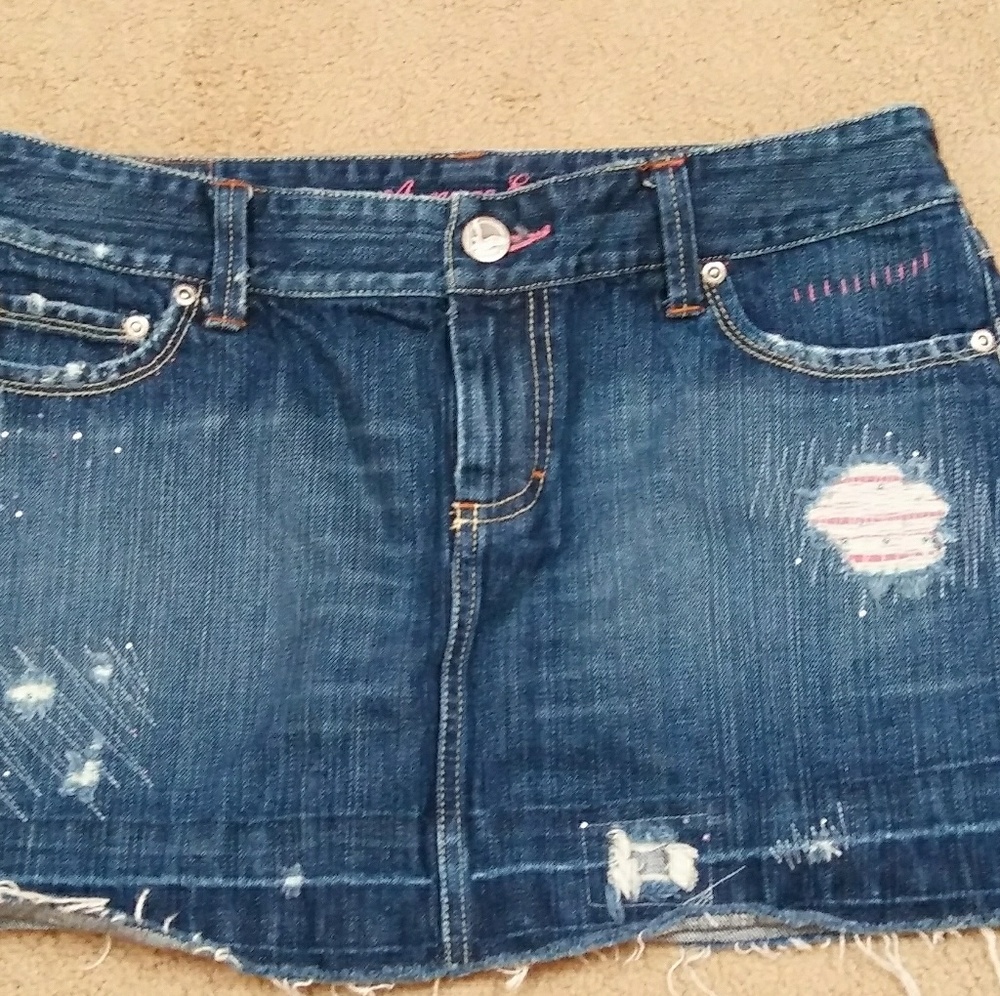 American Eagle Distressed Denim Skirt