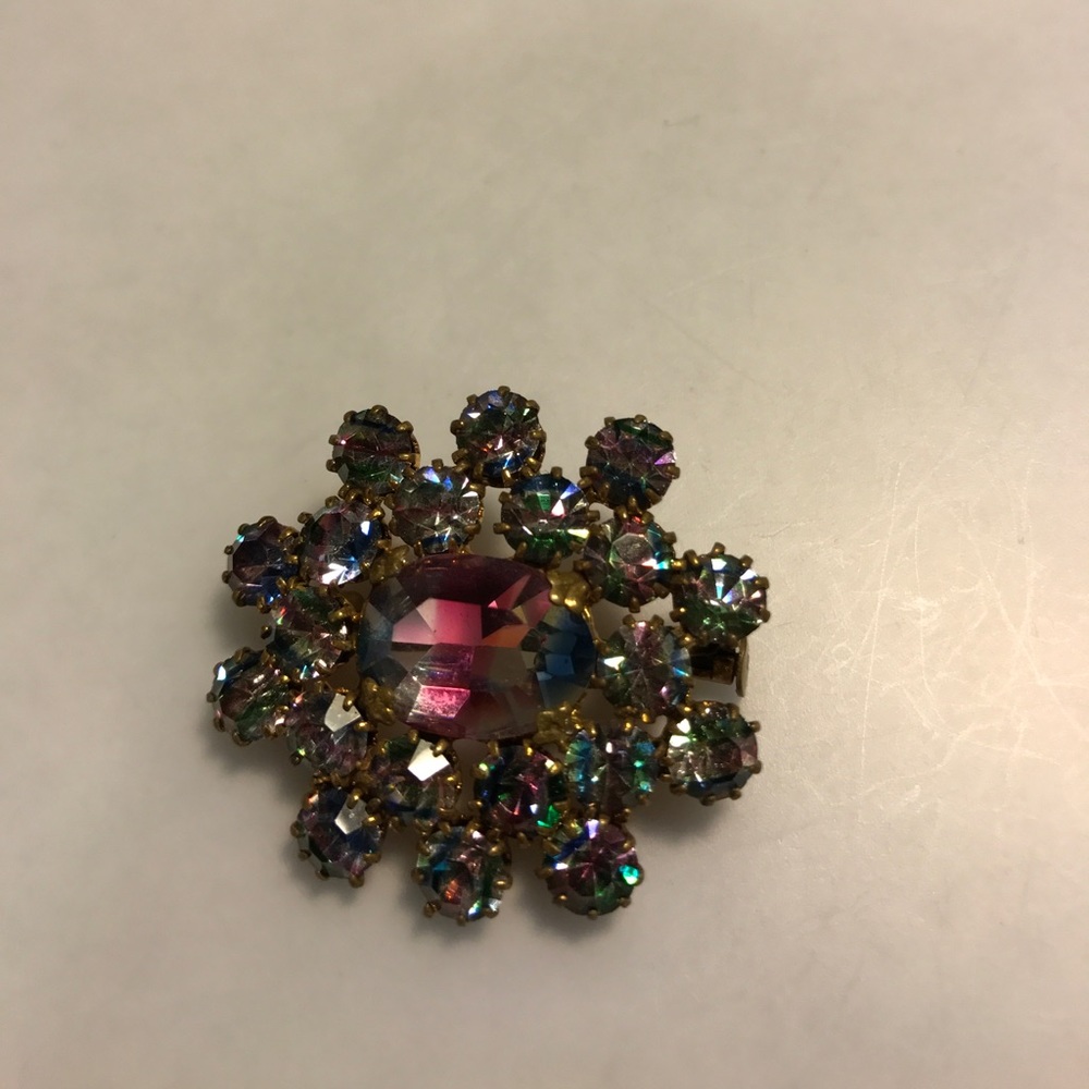 Killer Vintage Czechoslovakian Multi Color Pin