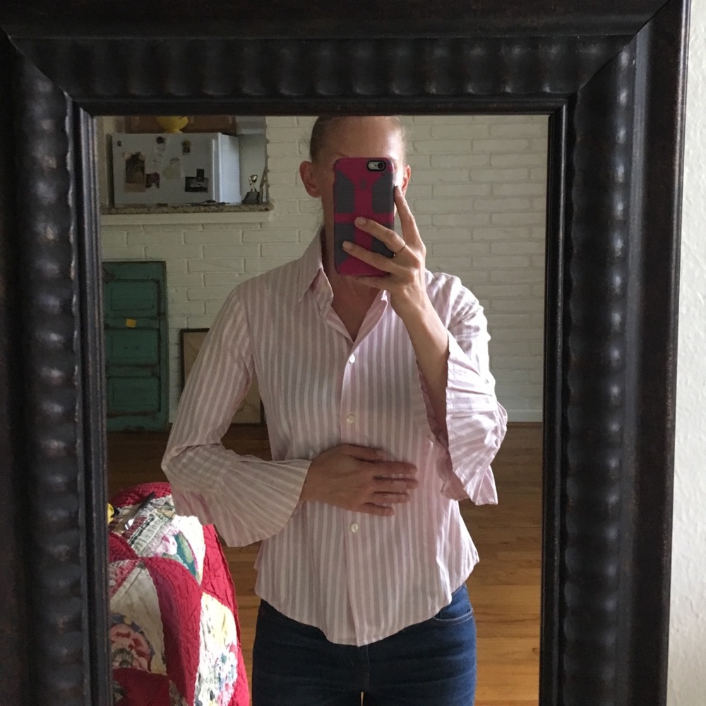 Alicia Bell Pink Fan Sleeve Button Down Sz. 4