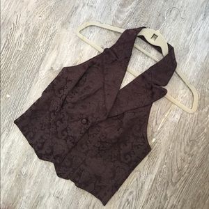 Jacquard open back Vest, brown, Forever 21, sz S