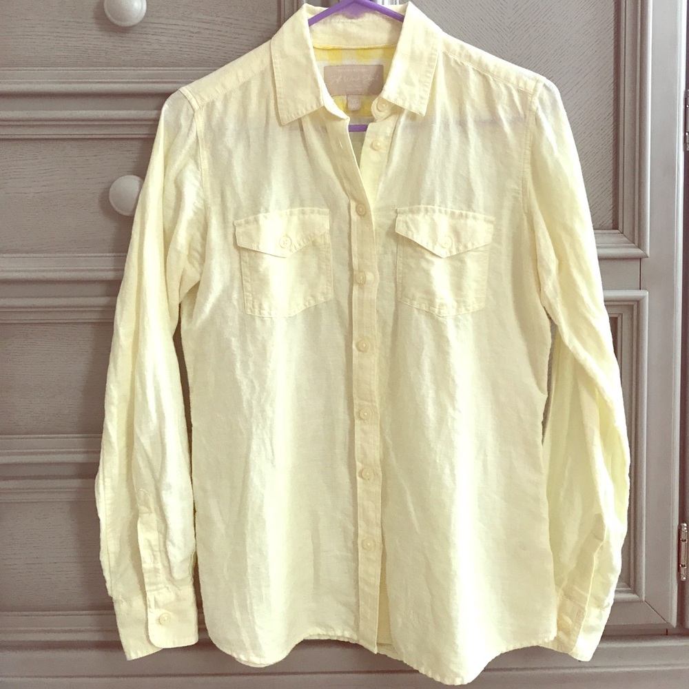 Banana Republic yellow linen button down
