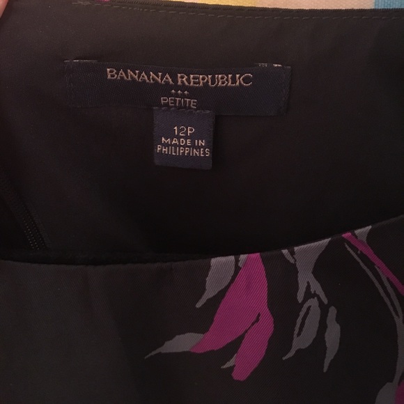 Banana Republic Flowered Dress 12 PETITE - Picture 2 of 4