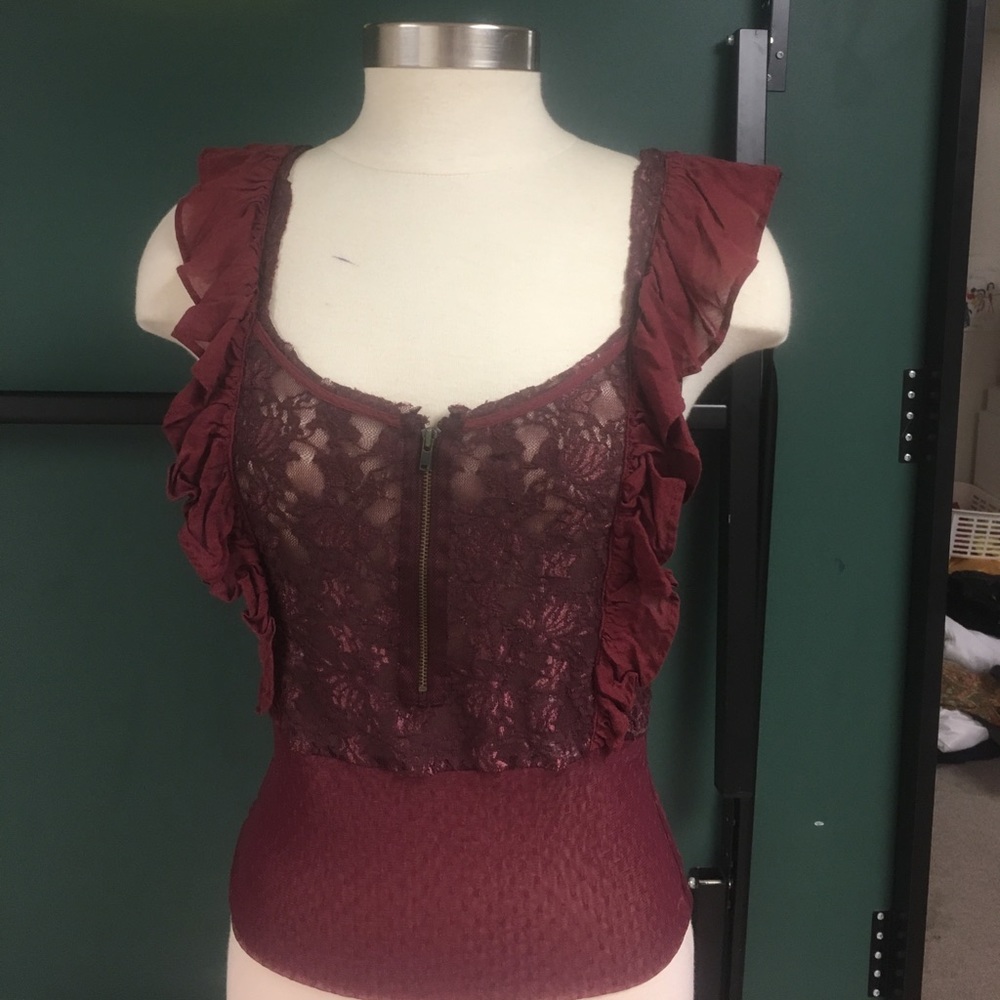 *WORN ONCE* Free People Sheer Lace Top