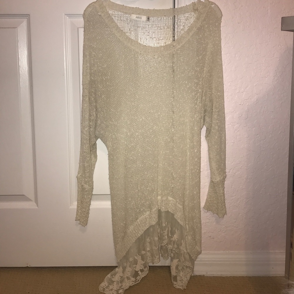 LF Millau Butterfly Long Lightweight CreamSweater