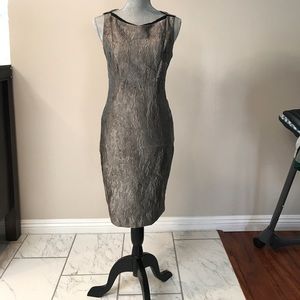 Elie tahari gun metal metallic metallic dress