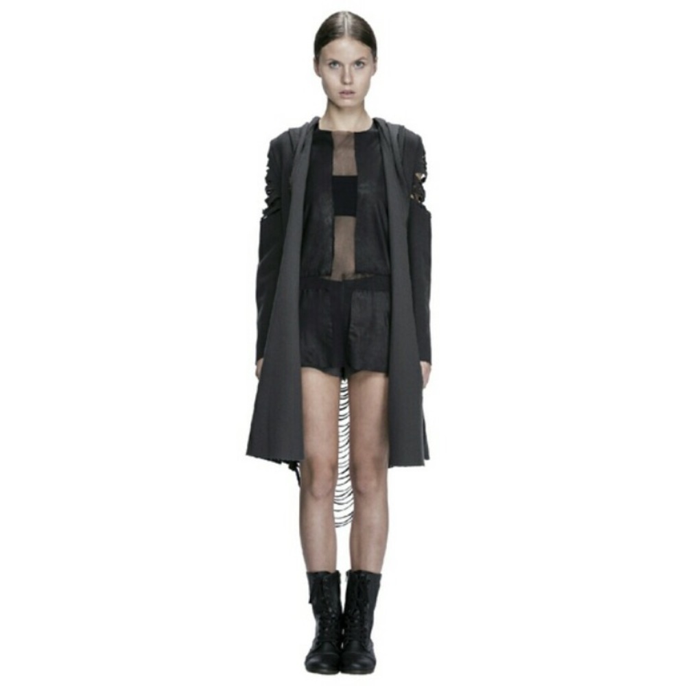 PINS & NEEDLES: DISTRESSED VEST DUSTER. Grey. M. - Picture 5 of 7