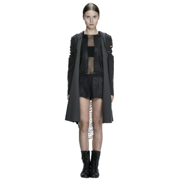 PINS & NEEDLES: DISTRESSED VEST DUSTER. Grey. M. - Picture 5 of 7