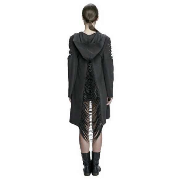 PINS & NEEDLES: DISTRESSED VEST DUSTER. Grey. M. - Picture 7 of 7