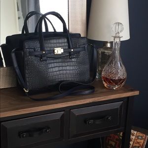 Luxury brand inspired structured satchel