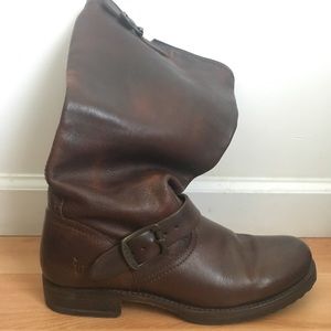 FRYE Dark Brown Veronica Slouch Boots