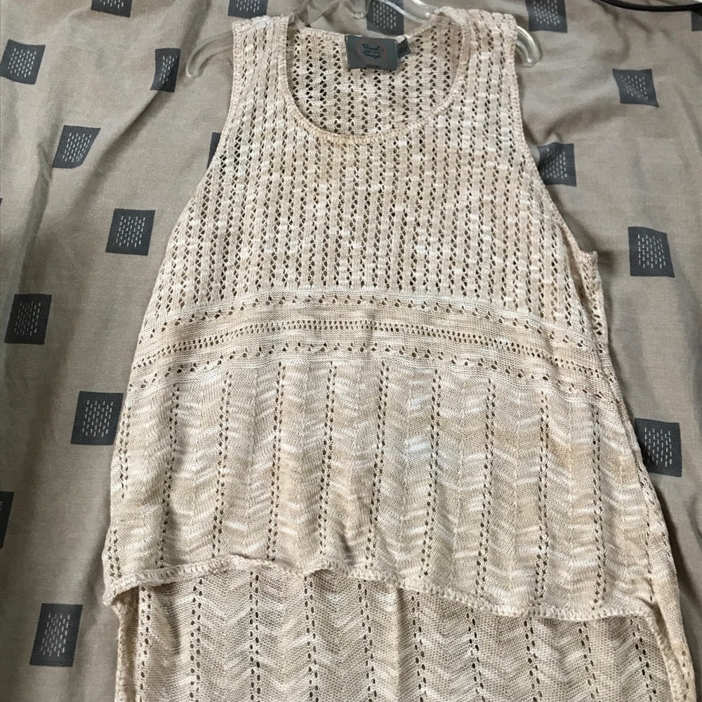 High low, sheer tank top