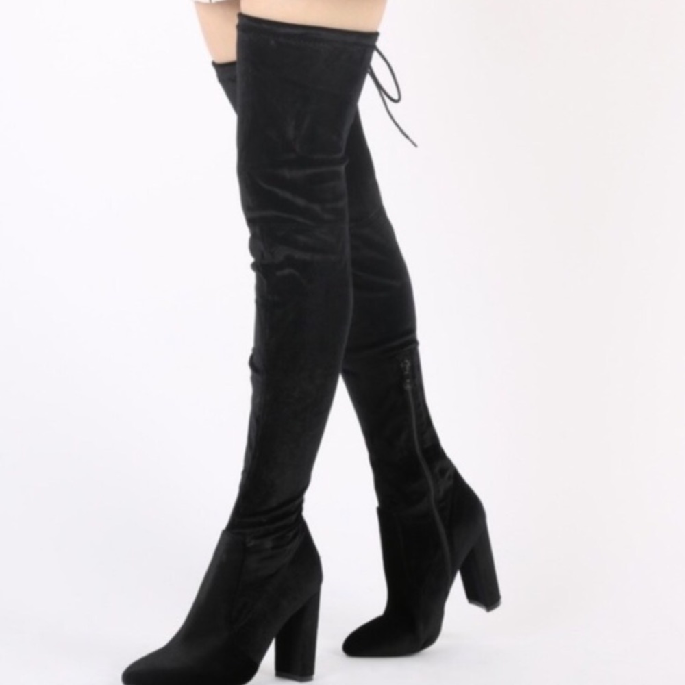 Tall block heel boots