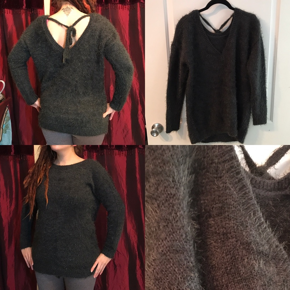 Furry knit sweater