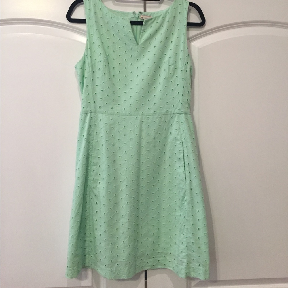 Gap mint green eyelet tank dress with empire waist