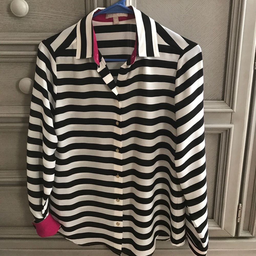 Banana Republic silk striped button down