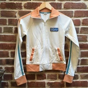 Hollister Creme Orange and Turquoise Track Jacket