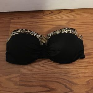 Black and gold sequin Victoria secret bandeau top