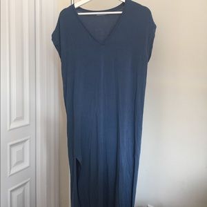 Zara Blue Double Slit Dress