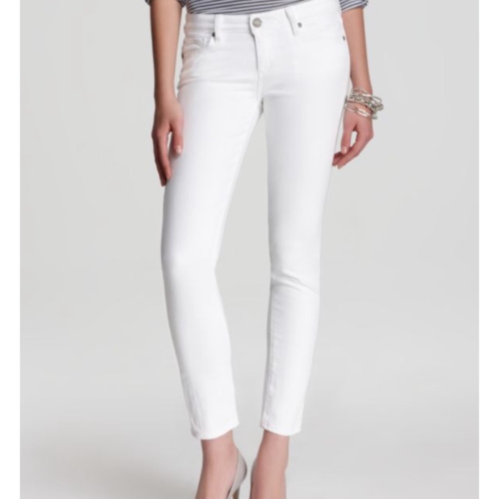 Paige Skyline Ankle Peg jeans (optic white) sz 26