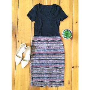 Zara mid length stretch pencil skirt