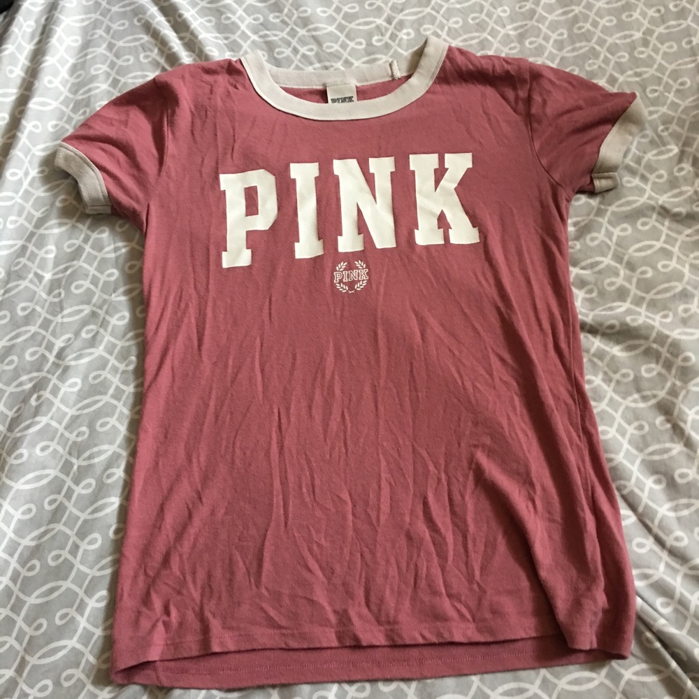 VS PINK Short Sleeve Ringer Tee