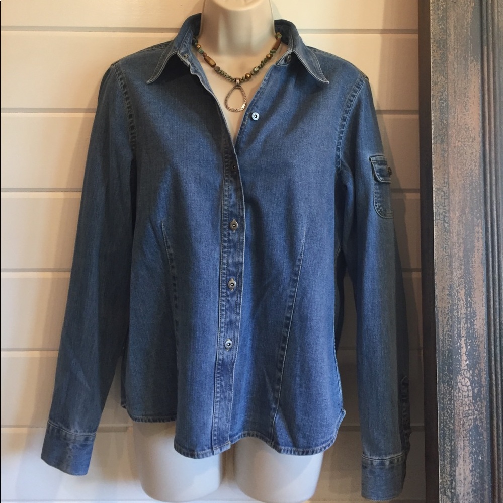Denim button down