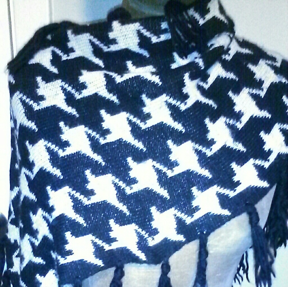 Black and White shoulder or neck wear