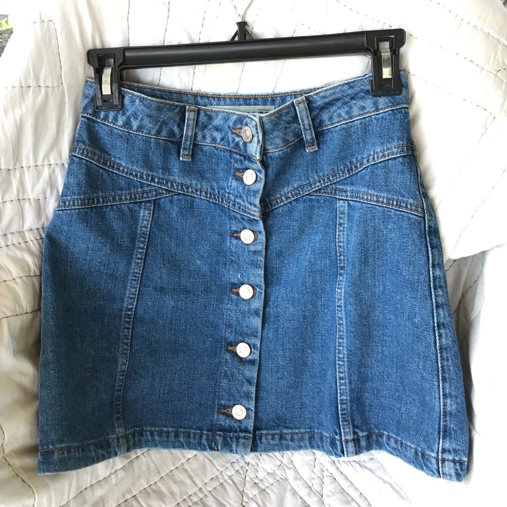 Topshop perfect Moto Jean skirt Hailey Baldwin - Picture 3 of 5