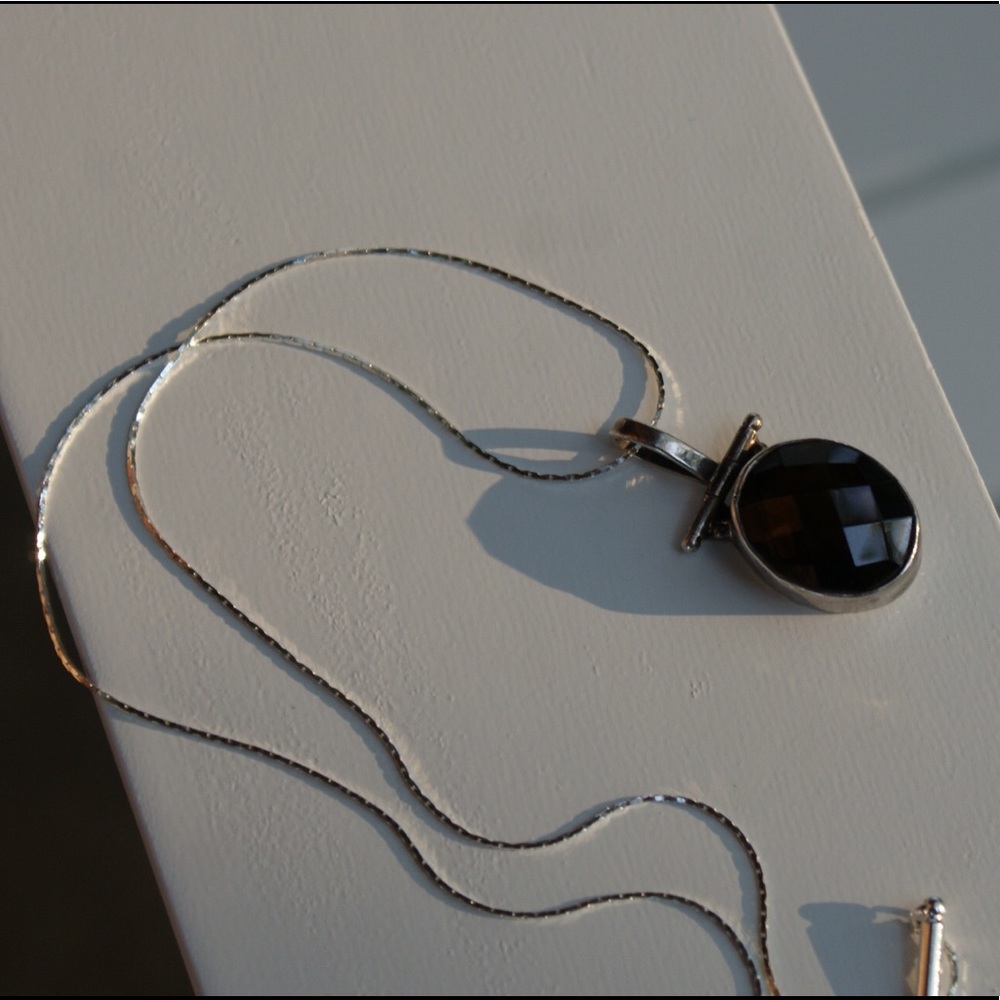 Sterling Silver Faceted Brown Spinel Pendant - Picture 4 of 8