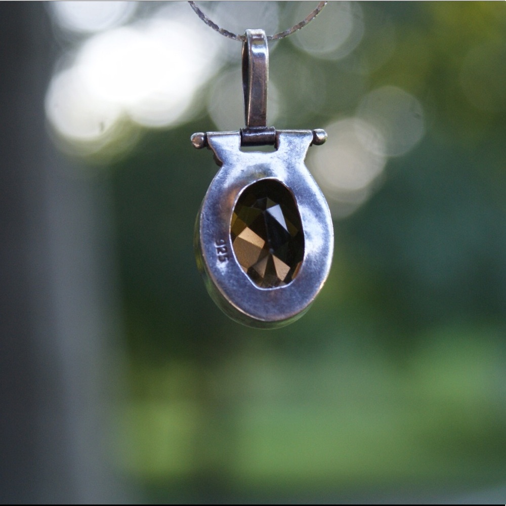 Sterling Silver Faceted Brown Spinel Pendant - Picture 8 of 8
