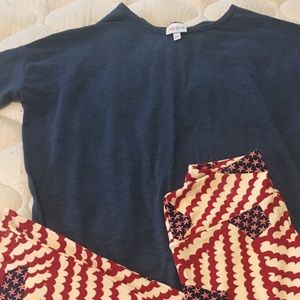 LulaRoe Irma with Americana leggings