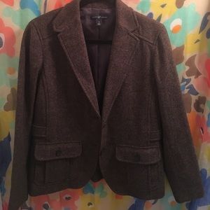 Gap Brown Wool Herringbone Blazer Size 12