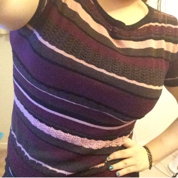 Axcess | Striped Knit Short Sleeve Shirt Sz Large - Picture 3 of 5