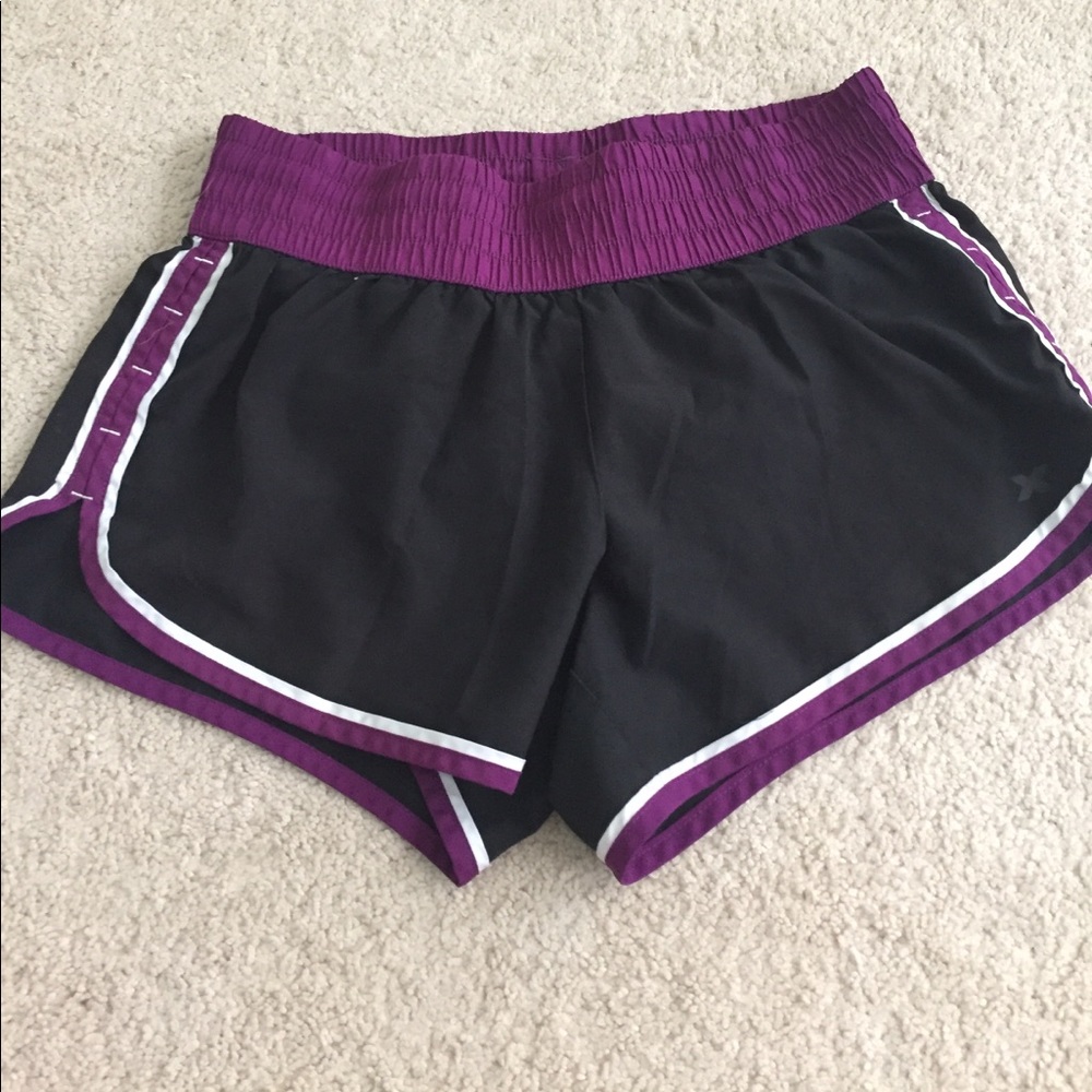 Xersion XS purple and black athletic shorts