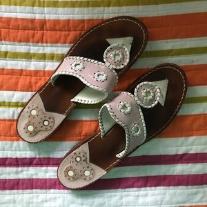 Jack Rogers Pink and White Sandals