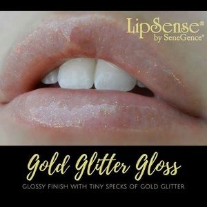Gold glitter gloss