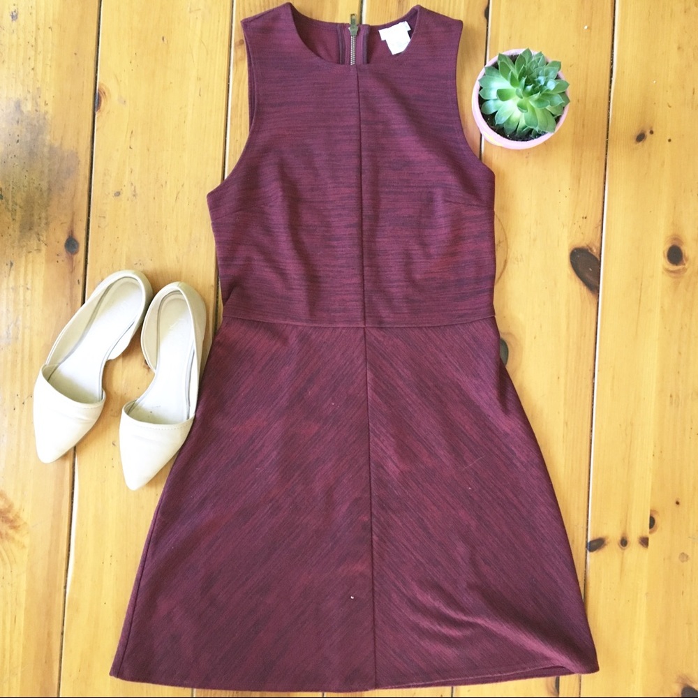 Urban Outfitters maroon fit and flare dress