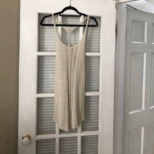 metallic crocheted beach tank