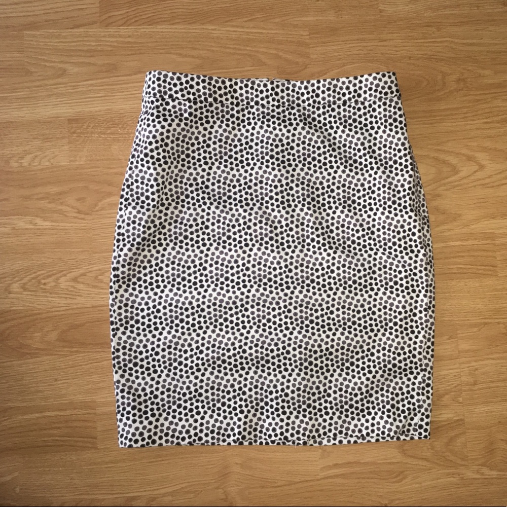 J. CREW Cotton Blend brown Polka Dot pencil Skirt