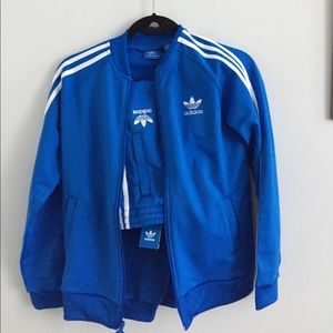 Blue Original Adidas track set (Pants & Jackets)