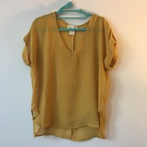 Mustard see-through top