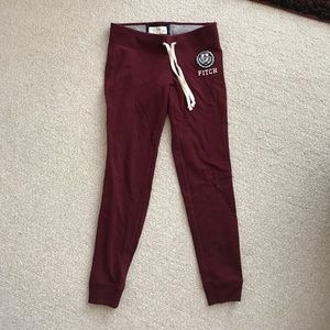 Abercrombie and Fitch maroon joggers/sweatpants