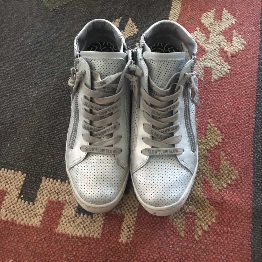 Dolce Vita high top sneakers, metallic silver