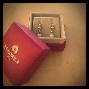 Authentic silver and pearl Majorica earrings