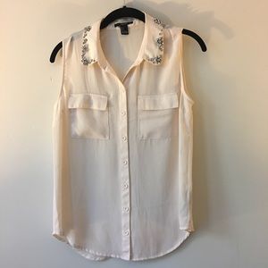Cream Button-down Tank