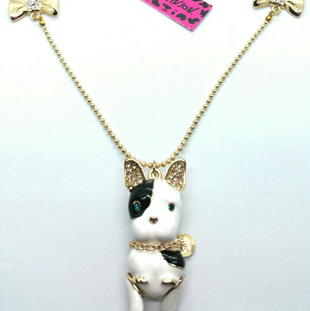 Betsey Johnson Boston Terrier charm necklace
