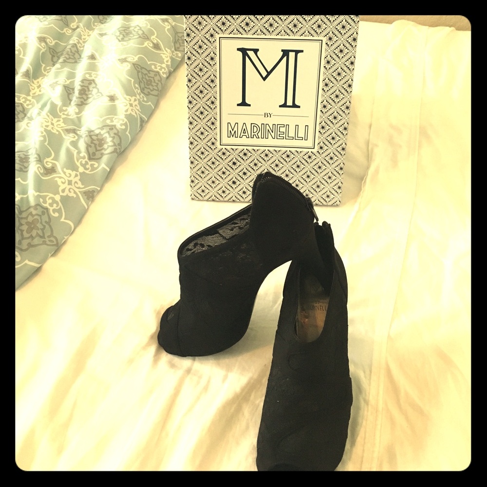 Marinelli black lacy booties
