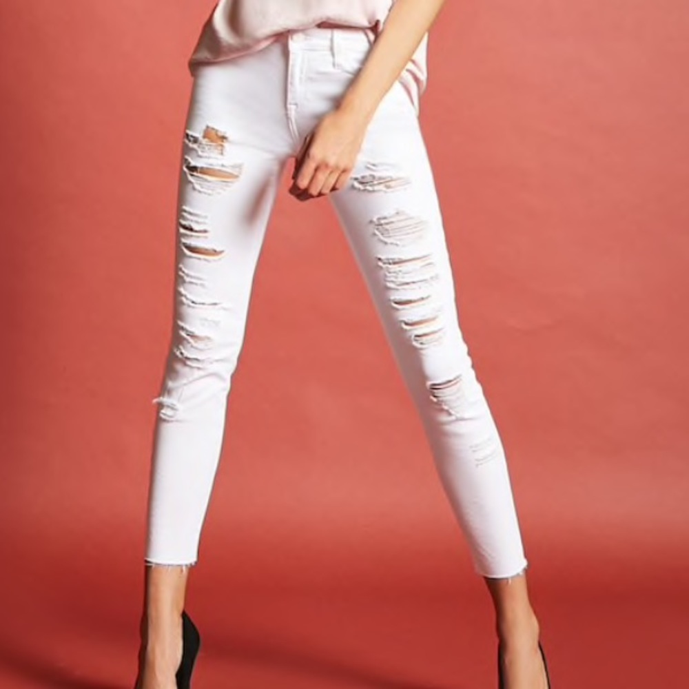 Distressed Ankle Skinny Jeans
